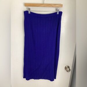 Vintage Carole Little for Saint Tropez West Ribbed Maxi Skirt in Royal Blue M/L